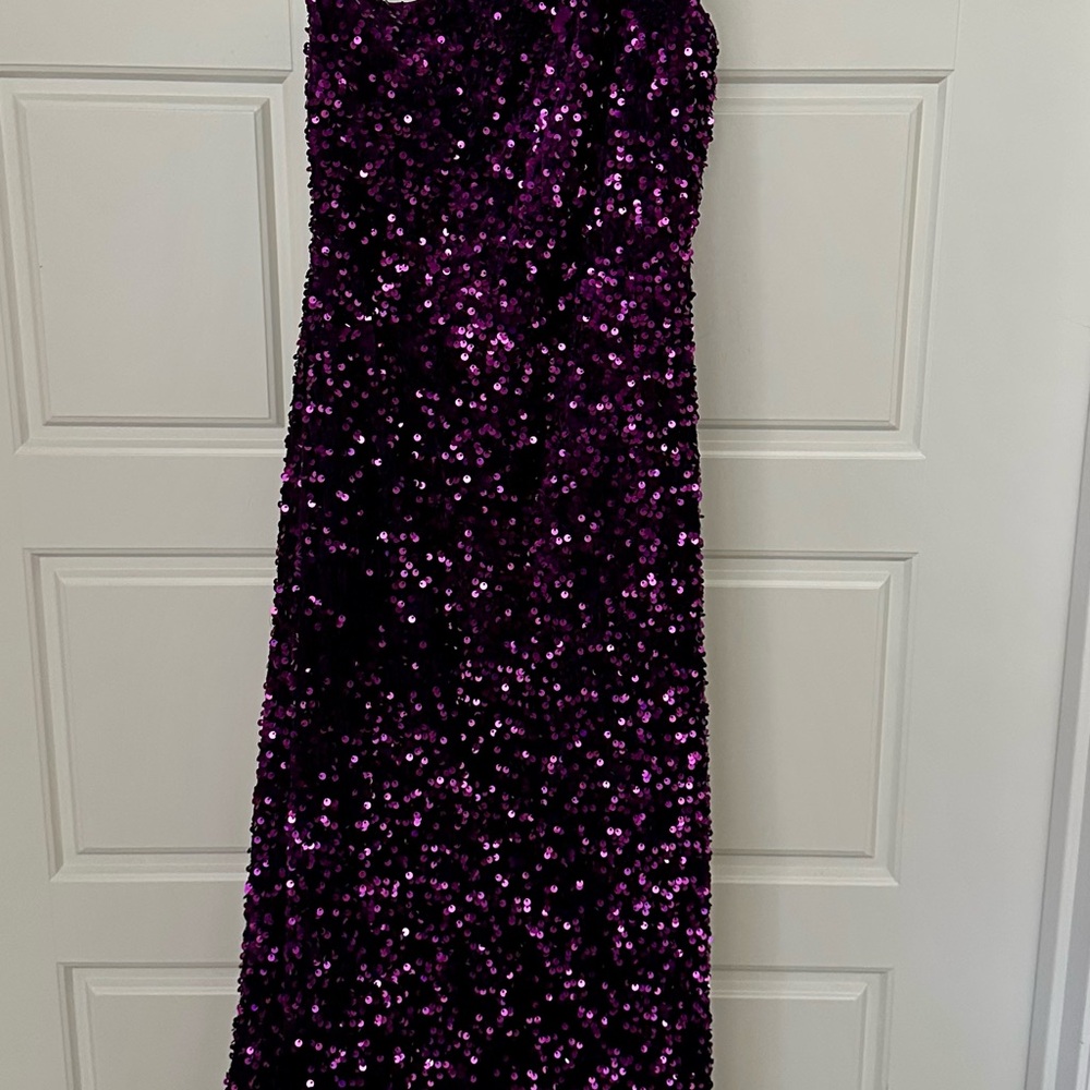 Purple Sequin Gown